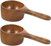 Zerodeko 2pcs Vintage Wooden Measuring Spoons for Precise Cooking Elegant Japanese Design Coffee Scoop for Ground Coffee Tea and Protein Powder Easy to Clean