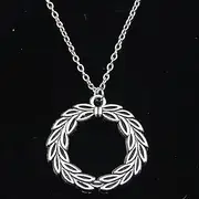 [ZOJK] Necklace 34Mm Olive Laurel Branch Wreath Pendants Short Long Women Men Colar Choker Jewelry Gift