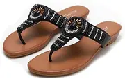 [XUEMML] Sandals Women Flip Flop，Beach Slippers Womens Ladies Flatform Rhinestone Non-Slip Flip Flop Slingback Sandals (Color : Black, Size : EU37)