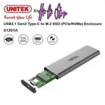 ♞M.2 PCIE / NVME UNITEK S1201A USB 3.1 SSD BOX 正品(帶 2 TYPE-C