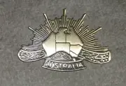 RISING SUN BADGE with MAP OF AUSTRALIA - new made, BRASS REPRODUCTION LUG BACK