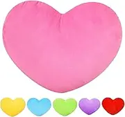 Pink Heart Decorative Pillow - 6 Pack Soft Heart Plush Cushion, Cuddly Heart Throw Pillows, Fluffys Heart Shaped Pillow Cushion for Sofa Bed Dining, Present for Kids Friends Valentines Day Mothers Day