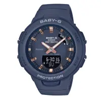 在飛比找momo購物網優惠-【CASIO 卡西歐】BABY-G 時尚運動藍牙雙顯錶 深海