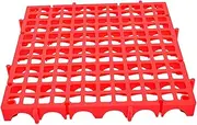Ronyme Modular Interlocking Floor Tile Grating Non Slip High Strength Floor Mat Square Holes for Patio Bathroom Kitchen Shower, Red