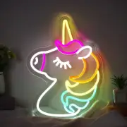 RTDECORLT Unicorn Neon Sign,Colorful LED Night Light Decor Adjustable Brightness