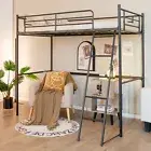 Giantex Loft Bed Frame Heavy-duty Metal Bed Frame Single Size for Teen & Adult