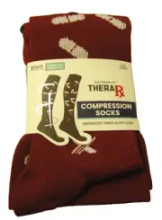 Knee High Compression Socks By TheraRX, Mild Compression, X/XL, Band Aid Print