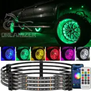 For Chevy Silverado 1500 2500 4Pcs 15.5" RGB LED Wheel Ring Lights Neon Rim Lamp