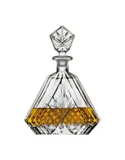 24oz Crystal Whiskey Decanters for Liquor Vodka Scotch Irish Wine cut Triangular