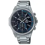 【CASIO】EDIFICE 簡約三針三眼運動感計時藍寶石玻璃腕錶-銀X黑(EFR-S572D-1A)公司貨