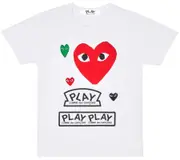 [COMME des GARCONS PLAY] 男式多標誌大紅心 T 卹