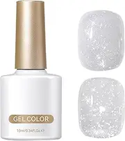 Reflective Glitter Gel, Shiny Gel Polish, Trendy Nail Accessories, Glossy Finish, Chip Resistant, 10ml, For Holidays, Parties, Weddings, Everyday