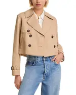 French Connection Cropped Twill Trench Coat