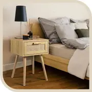 Furb Bedside Table Drawers Side End Table Bedroom Furniture Storage Cabinet