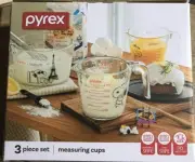 Pyrex Snoopy Measuring Cup Tempered Glass Heat Resistant Set of 3 Size From JP