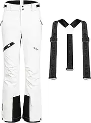 Pioneer Camp Women Ski Snow Pants Waterproof Taped Seams Integrated Snow Gaiters Articulated Knee Adjustable Detachable Braces Winter Softshell Outdoor Trousers