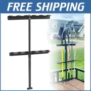 Compact 6-Hole Tool Storage Rack for Open Flatbed Trailers - Heavy-Duty Design