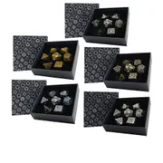 [Let's Play Games] LPG Hollow Textures RPG Dice Set - Black and Gold