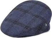 [The Cashmere Choice] Wool Flat Cap - Cool Comfort - Blue Windowpane 3401 (as1, Numeric, Numeric_7)