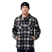 2 X Mens Hard Yakka Legends Sherpa Fleece Jacket Shirt Black/Grey+ Free Beanie