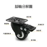 DIY萬向輪【H051】台灣出貨 居家 活動腳輪 1.5吋 2吋 工具平板板車輪子 靜音輪 剎車輪 推車輪 滑輪 滾輪