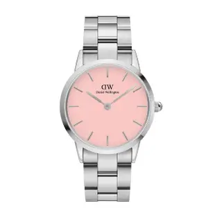 【Daniel Wellington】DW 手錶 Iconic Link Blush 36mm蜜桃粉精鋼錶 粉紅錶盤(DW00100536)