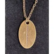 Vintage La Memoire Bronze Pendant Necklace With Engraving