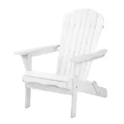 Outdoor Furniture Beach Chairs Wooden Adirondack Patio Garden Chair White