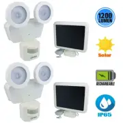 Glolux 1200 Lumens Dual Head Solar Security Spot Light Motion Sensor (2 Pack)