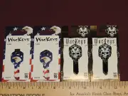 4 New Wackeys Bald Eagle & Black Skull House Key Blanks 2 Sided KW1 #66 Kwik Set