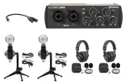2-Person Podcast Podcasting Kit w/ AUDIOBOX+Headphones+Mics+Desk Stands