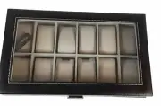 Watch Display Case 12 Slot New In The Original Box Large View AreaThru Glass Top