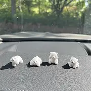 Cute Car Rearview Mirror Accessories for Polar Bear Interior Decoration Dashboard Ornament Funny Gifts for Cute Car Mirror Interior Decors (4 Pcs)