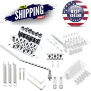Chrome Electric Guitar Tremolo Bridge with Locking Bar for Floyd Rose Style