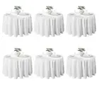 VidaFete 6 Pack 120inch Round Tablecloth Table Cloth Dining Table Cover for K...