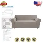 Luxury Stretch Oversized Couch Cover - Elastic Slipcover for Large Sofas, Taupe