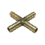 1/4 HOSE ID HOSE BARB CROSS INTERSECTION FITTING GAS/FUEL/AIR/WATER/WOG