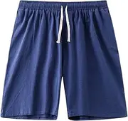 [STKARCV] 1pcs Summer Cotton Linen Shorts Men Linen Short Pants Big Size 15XL Solid Color Elastic Waist Bottoms Male