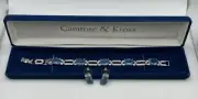Camrose & Kross Jackie Onassis Blue Faux Oval Topaz CZ Bracelet Earring Set