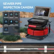 10" 17MM Sewer Pipe Inspection Camera DVR 16G Meter Counter Keyboard IP68 5XZoom