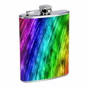 Electric Rainbow Em4 Flask 8oz Stainless Steel Hip Drinking Whiskey