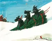 1.5x2 DOLLHOUSE MINIATURE PRINT OF PAINTING RYTA 1:12 SCALE SCOTTISH TERRIER ART