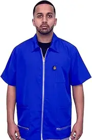 [King Midas Empire] King Midas Professional Hair Barber Jacket - Ultra Lightweight Barber Jacket - Short Sleeves Salon Smocks