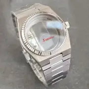 For Super Player PRX New Silver Fluted 10ATM Sapphire Watch Case NH34 NH35 NH36