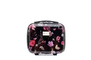 Tosca Bloom 32cm Beauty Case Carry On Hard Shell Luggage Suitcase Bag Black Pink
