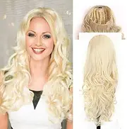 RemeeHi Beauty Wavy Curly 3/4 Half Wig Real Human Hair 24 Colors for Black Women 28 Inch 280g 27# Strawberry Blonde