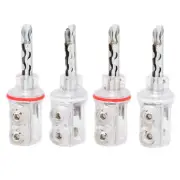 4pcs Gold Rhodium Plated 4mm BFA Banana Connector Audio Speaker Banana Plug