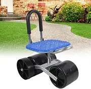 SustVita Adjustable Height Garden Stool, Rolling Garden Seat with 360 Degree Swivel Function & Wheels, Portable Heavy Duty Stool for Outdoor Weeding, Planting, Lawn Care, Yard