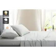 1000TC Cotton Rich Bed Sheet Set - Silver Grey, Queen - Queen