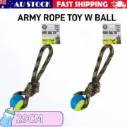 2 x Rope Dog Toy w Ball 29CM Tug Puppy Pet Chew Training Interactive Fetch Tuff
